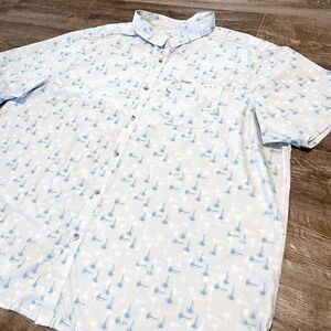 Columbia PFG Vented Shirt Mens 4XL Gray Omni Shade Outdoor Fishing AOP Floral